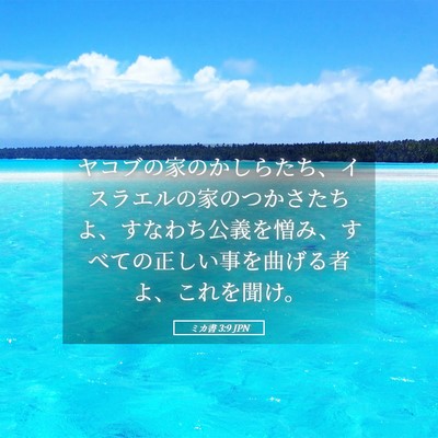 Picture 05 - ミカ書 3:9 JPN - ヤコブの家のかしらたち、イスラエ - Bible Verse Picture