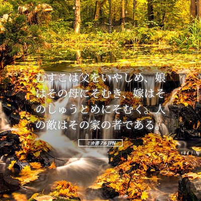 Picture 05 - ミカ書 7:6 JPN - むすこは父をいやしめ、娘はその母 - Bible Verse Picture