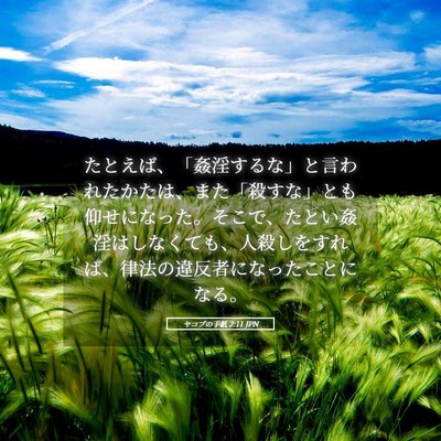 Picture 05 - ヤコブの手紙 2:11 JPN - たとえば、「姦淫するな」と言われ - Bible Verse Picture
