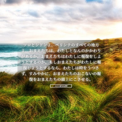 Picture 05 - ヨエル書 3:4 JPN - ツロとシドンよ、ペリシテのすべて - Bible Verse Picture