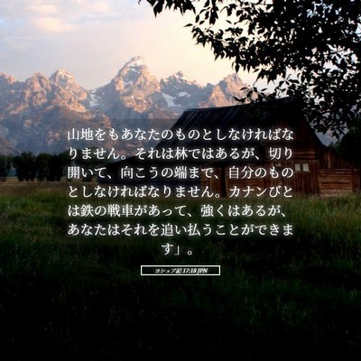 Picture 05 - ヨシュア記 17:18 JPN - 山地をもあなたのものとしなければ - Bible Verse Picture
