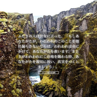 Picture 05 - ヨシュア記 2:14 JPN - ふたりの人は彼女に言った、「もし - Bible Verse Picture