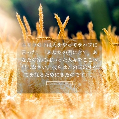 Picture 05 - ヨシュア記 2:3 JPN - エリコの王は人をやってラハブに言 - Bible Verse Picture