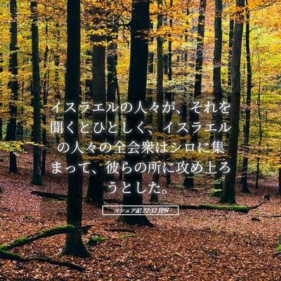 Picture 05 - ヨシュア記 22:12 JPN - イスラエルの人々が、それを聞くと - Bible Verse Picture