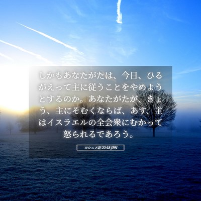 Picture 05 - ヨシュア記 22:18 JPN - しかもあなたがたは、今日、ひるが - Bible Verse Picture