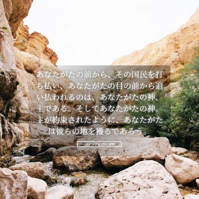 Picture 05 - ヨシュア記 23:5 JPN - あなたがたの前から、その国民を打 - Bible Verse Picture