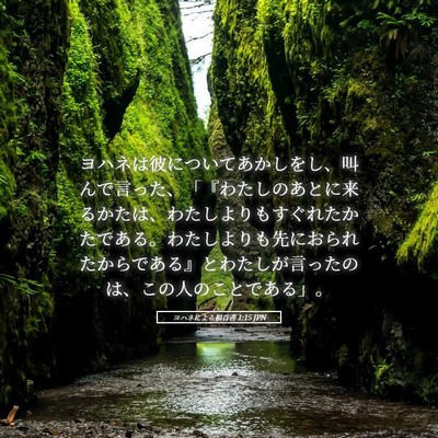 Picture 05 - ヨハネによる福音書 1:15 JPN - ヨハネは彼についてあかしをし、叫 - Bible Verse Picture