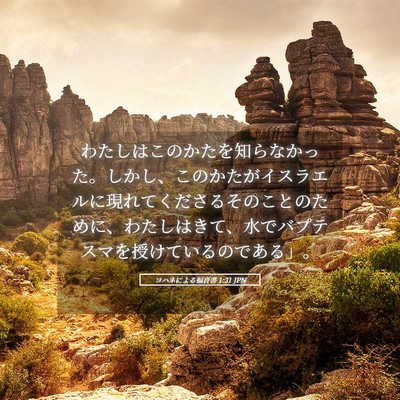 Picture 05 - ヨハネによる福音書 1:31 JPN - わたしはこのかたを知らなかった。 - Bible Verse Picture