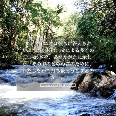 Picture 05 - ヨハネによる福音書 10:32 JPN - するとイエスは彼らに答えられた、 - Bible Verse Picture