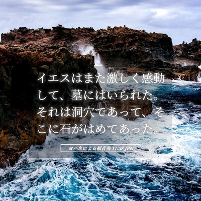 Picture 05 - ヨハネによる福音書 11:38 JPN - イエスはまた激しく感動して、墓に - Bible Verse Picture