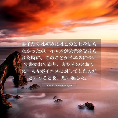 Picture 05 - ヨハネによる福音書 12:16 JPN - 弟子たちは初めにはこのことを悟ら - Bible Verse Picture