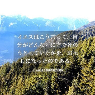 Picture 05 - ヨハネによる福音書 12:33 JPN - イエスはこう言って、自分がどんな - Bible Verse Picture
