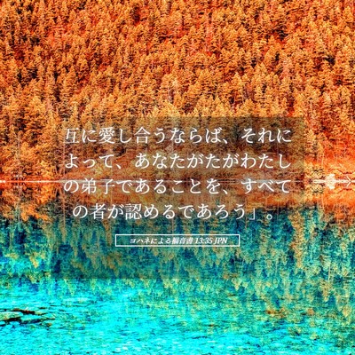 Picture 05 - ヨハネによる福音書 13:35 JPN - 互に愛し合うならば、それによって - Bible Verse Picture