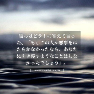 Picture 05 - ヨハネによる福音書 18:30 JPN - 彼らはピラトに答えて言った、「も - Bible Verse Picture