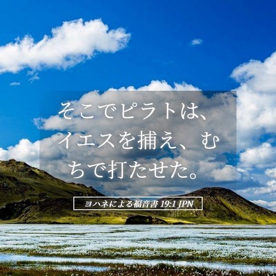Picture 05 - ヨハネによる福音書 19:1 JPN - そこでピラトは、イエスを捕え、む - Bible Verse Picture