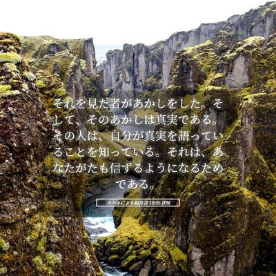 Picture 05 - ヨハネによる福音書 19:35 JPN - それを見た者があかしをした。そし - Bible Verse Picture