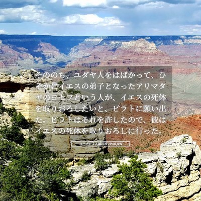 Picture 05 - ヨハネによる福音書 19:38 JPN - そののち、ユダヤ人をはばかって、 - Bible Verse Picture