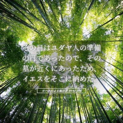 Picture 05 - ヨハネによる福音書 19:42 JPN - その日はユダヤ人の準備の日であっ - Bible Verse Picture