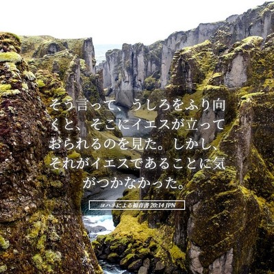 Picture 05 - ヨハネによる福音書 20:14 JPN - そう言って、うしろをふり向くと、 - Bible Verse Picture