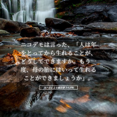Picture 05 - ヨハネによる福音書 3:4 JPN - ニコデモは言った、「人は年をとっ - Bible Verse Picture