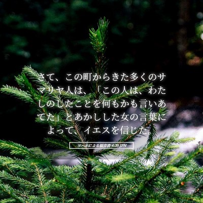 Picture 05 - ヨハネによる福音書 4:39 JPN - さて、この町からきた多くのサマリ - Bible Verse Picture