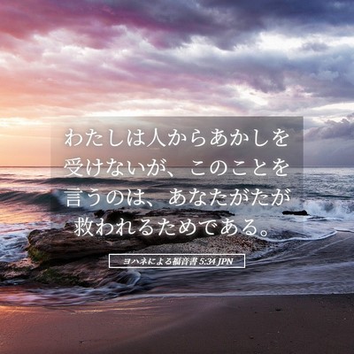 Picture 05 - ヨハネによる福音書 5:34 JPN - わたしは人からあかしを受けないが - Bible Verse Picture