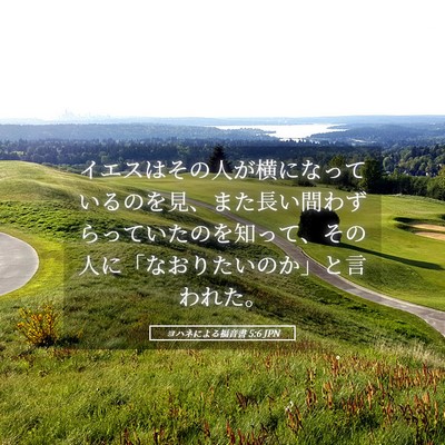 Picture 05 - ヨハネによる福音書 5:6 JPN - イエスはその人が横になっているの - Bible Verse Picture