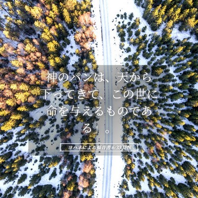 Picture 05 - ヨハネによる福音書 6:33 JPN - 神のパンは、天から下ってきて、こ - Bible Verse Picture