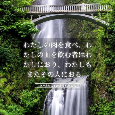 Picture 05 - ヨハネによる福音書 6:56 JPN - わたしの肉を食べ、わたしの血を飲 - Bible Verse Picture