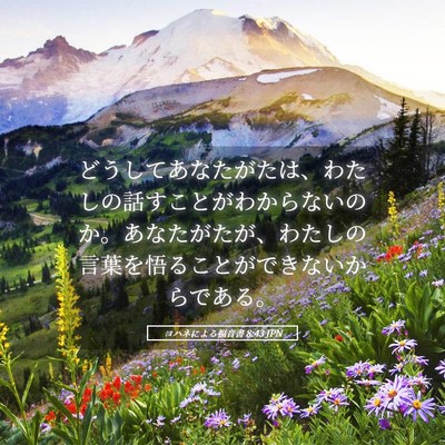 Picture 05 - ヨハネによる福音書 8:43 JPN - どうしてあなたがたは、わたしの話 - Bible Verse Picture