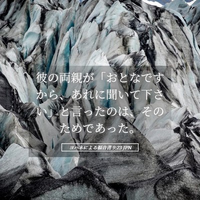 Picture 05 - ヨハネによる福音書 9:23 JPN - 彼の両親が「おとなですから、あれ - Bible Verse Picture