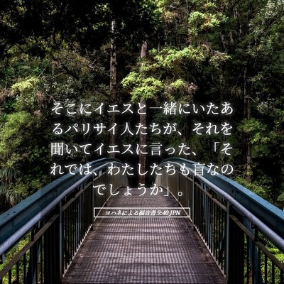 Picture 05 - ヨハネによる福音書 9:40 JPN - そこにイエスと一緒にいたあるパリ - Bible Verse Picture