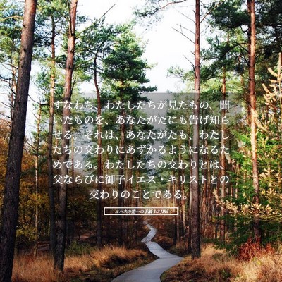 Picture 05 - ヨハネの第一の手紙 1:3 JPN - すなわち、わたしたちが見たもの、 - Bible Verse Picture