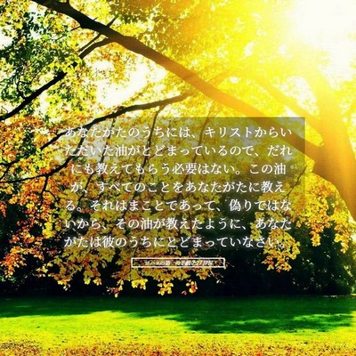 Picture 05 - ヨハネの第一の手紙 2:27 JPN - あなたがたのうちには、キリストか - Bible Verse Picture