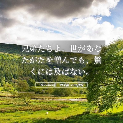 Picture 05 - ヨハネの第一の手紙 3:13 JPN - 兄弟たちよ。世があなたがたを憎ん - Bible Verse Picture