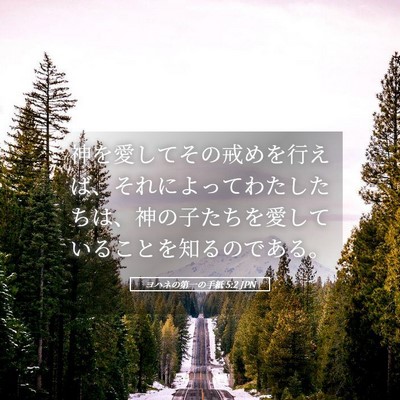 Picture 05 - ヨハネの第一の手紙 5:2 JPN - 神を愛してその戒めを行えば、それ - Bible Verse Picture