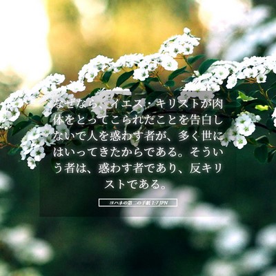 Picture 05 - ヨハネの第二の手紙 1:7 JPN - なぜなら、イエス・キリストが肉体 - Bible Verse Picture