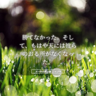 Picture 05 - ヨハネの黙示録 12:8 JPN - 勝てなかった。そして、もはや天に - Bible Verse Picture