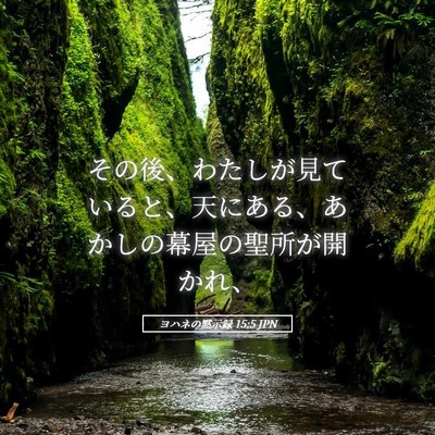 Picture 05 - ヨハネの黙示録 15:5 JPN - その後、わたしが見ていると、天に - Bible Verse Picture