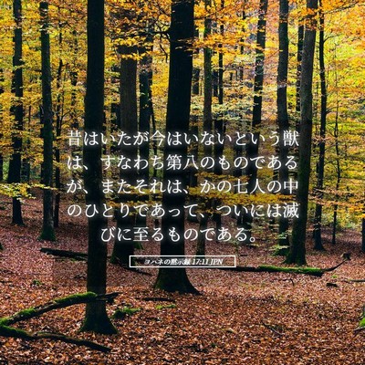 Picture 05 - ヨハネの黙示録 17:11 JPN - 昔はいたが今はいないという獣は、 - Bible Verse Picture