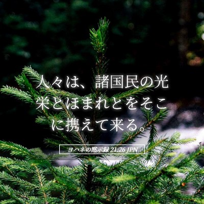 Picture 05 - ヨハネの黙示録 21:26 JPN - 人々は、諸国民の光栄とほまれとを - Bible Verse Picture
