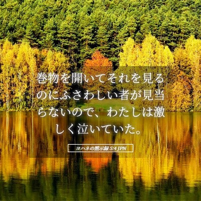 Picture 05 - ヨハネの黙示録 5:4 JPN - 巻物を開いてそれを見るのにふさわ - Bible Verse Picture
