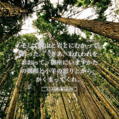 Picture 05 - ヨハネの黙示録 6:16 JPN - そして、山と岩とにむかって言った - Bible Verse Picture