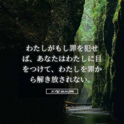 Picture 05 - ヨブ記 10:14 JPN - わたしがもし罪を犯せば、あなたは - Bible Verse Picture