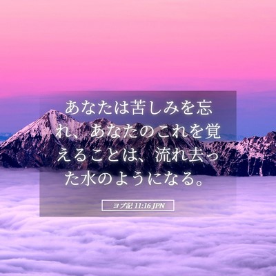Picture 05 - ヨブ記 11:16 JPN - あなたは苦しみを忘れ、あなたのこ - Bible Verse Picture