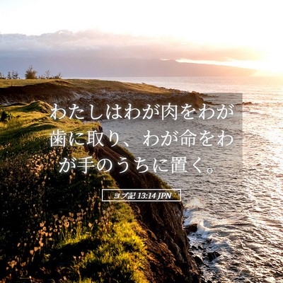 Picture 05 - ヨブ記 13:14 JPN - わたしはわが肉をわが歯に取り、わ - Bible Verse Picture
