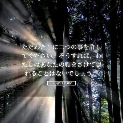 Picture 05 - ヨブ記 13:20 JPN - ただわたしに二つの事を許してくだ - Bible Verse Picture