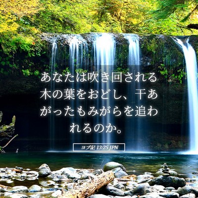 Picture 05 - ヨブ記 13:25 JPN - あなたは吹き回される木の葉をおど - Bible Verse Picture