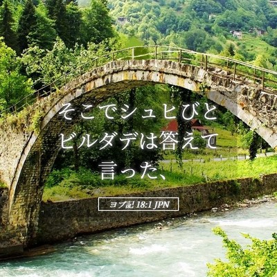 Picture 05 - ヨブ記 18:1 JPN - そこでシュヒびとビルダデは答えて - Bible Verse Picture