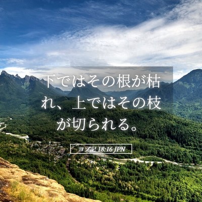 Picture 05 - ヨブ記 18:16 JPN - 下ではその根が枯れ、上ではその枝 - Bible Verse Picture